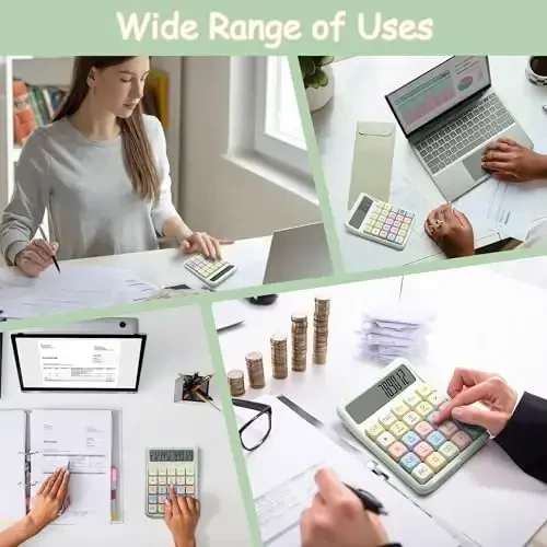 Exlliy mexanik kalit kalkulyatori, 12 xonali katta LCD displey, katta tugmalar, haqiqiy mexanik klaviatura, ofis va o'qish uchun stol kalkulyatori - 5