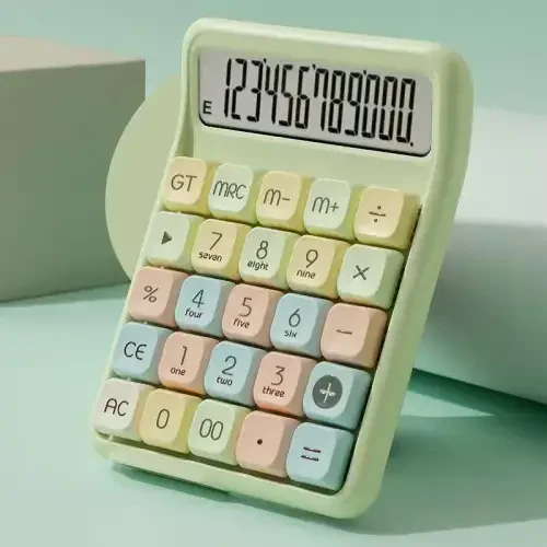 Exlliy mexanik kalit kalkulyatori, 12 xonali katta LCD displey, katta tugmalar, haqiqiy mexanik klaviatura, ofis va o'qish uchun stol kalkulyatori - 6