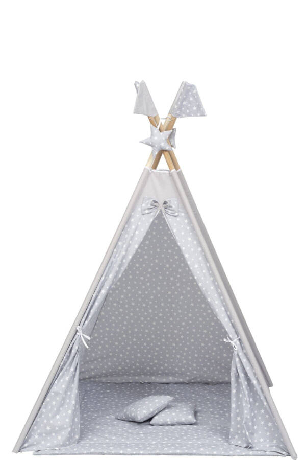 Exorbaby Xl Büyük Boy Ahşap Ve Pamuklu Oyun Çadırı , Oyun Evi-GRİ - 2