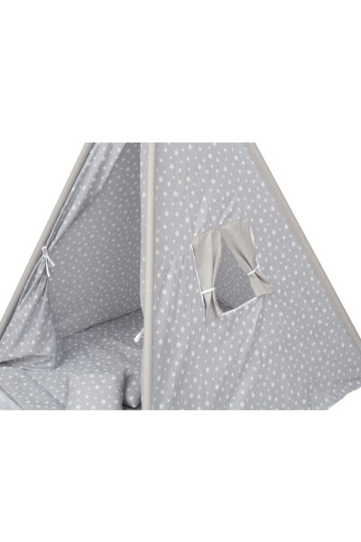Exorbaby Xl Büyük Boy Ahşap Ve Pamuklu Oyun Çadırı , Oyun Evi-GRİ - 3