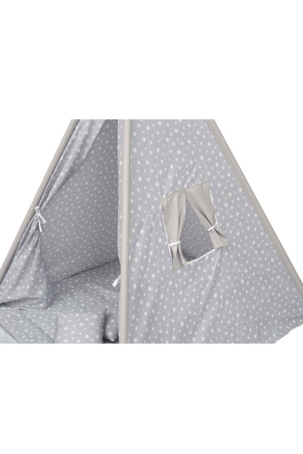 Exorbaby Xl Büyük Boy Ahşap Ve Pamuklu Oyun Çadırı , Oyun Evi-GRİ - 3