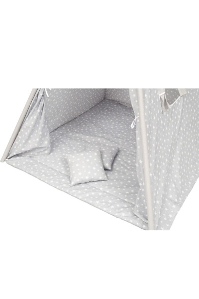 Exorbaby Xl Büyük Boy Ahşap Ve Pamuklu Oyun Çadırı , Oyun Evi-GRİ - 4