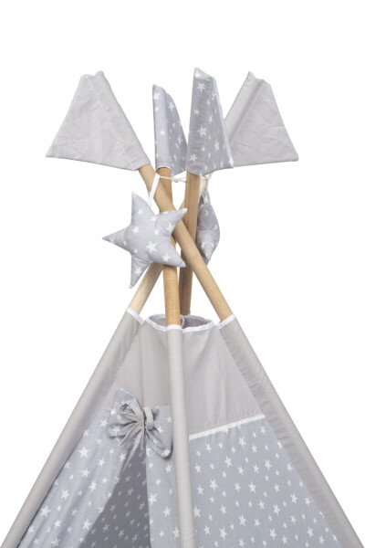 Exorbaby Xl Büyük Boy Ahşap Ve Pamuklu Oyun Çadırı , Oyun Evi-GRİ - 5