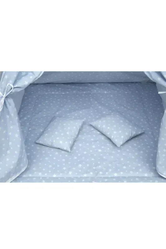 Exorbaby Xl Large Size Wooden and Cotton Play Tent, Playhouse-blue - 4