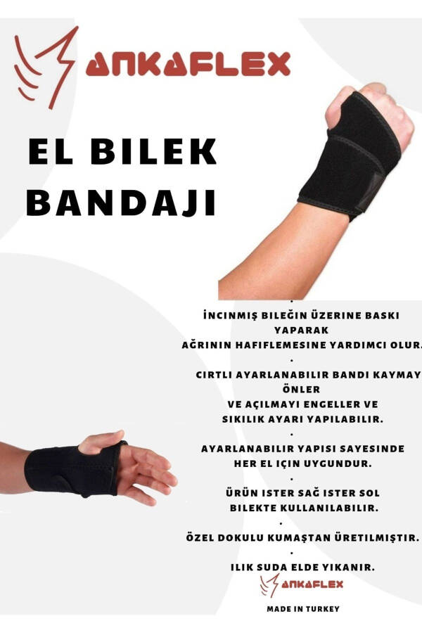 Exp Ayarlanabilir El Bilek Ateli Spor Bandı Statik Bilek Bandajı Splinti Incinme Burkulma Aparatı - 8