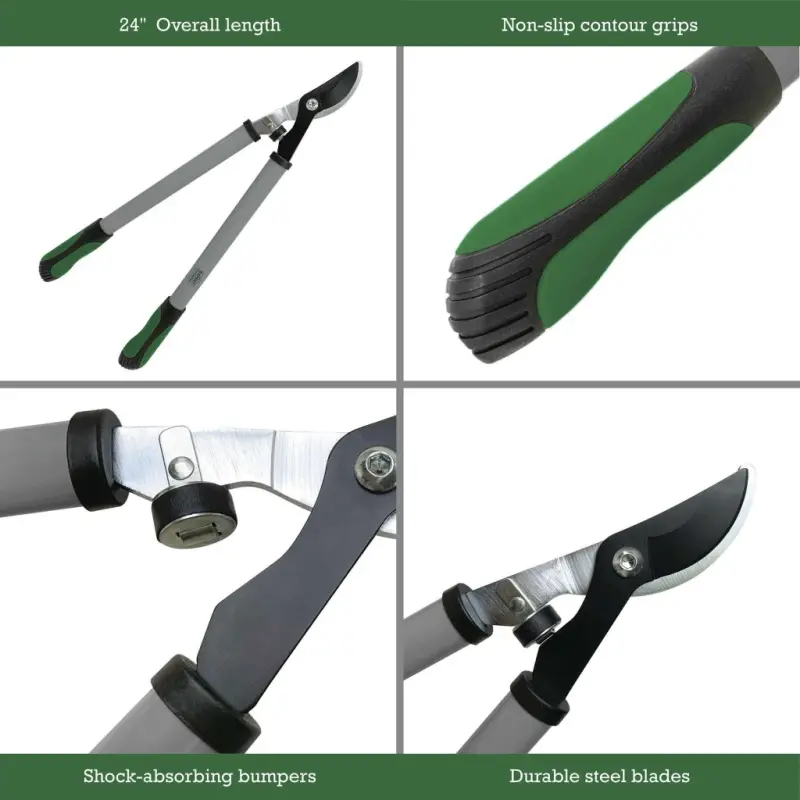 Expert Gardener 24 dyuymli po'lat Bypass Lopper, yashil va qora rangda 1 dyuymli kesish qobiliyati. - 2