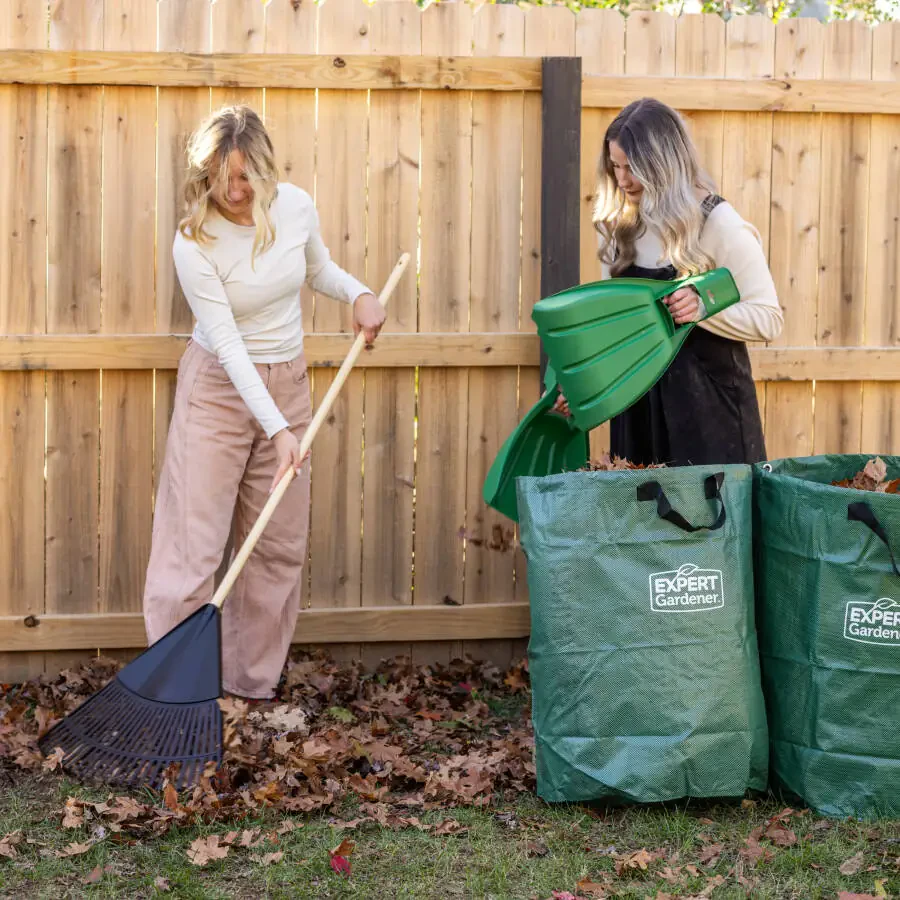 Expert Gardener, 24-inch Wood and Poly Leaf Rake - 13