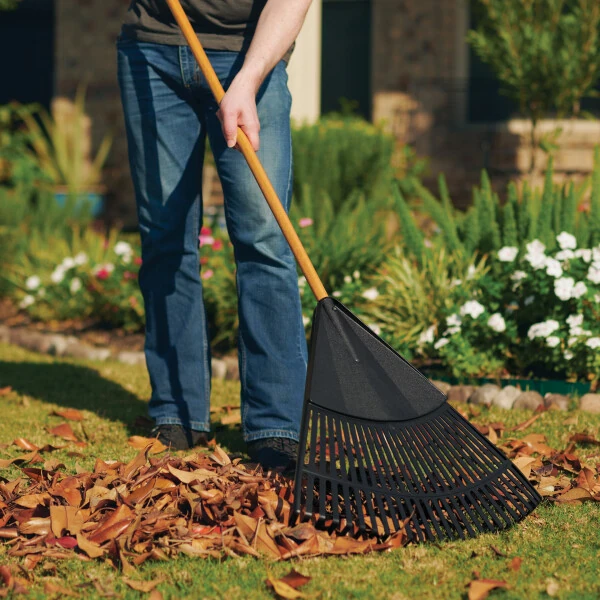Expert Gardener, 24-inch Wood and Poly Leaf Rake - 18