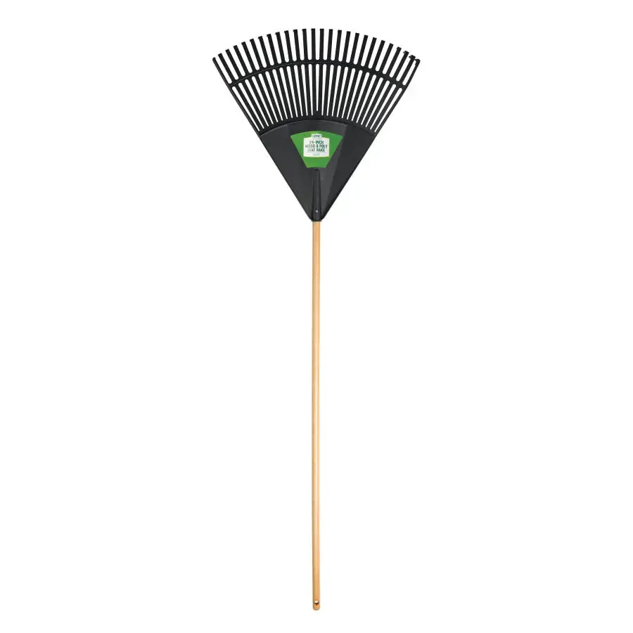 Expert Gardener, 24-inch Wood and Poly Leaf Rake - 20