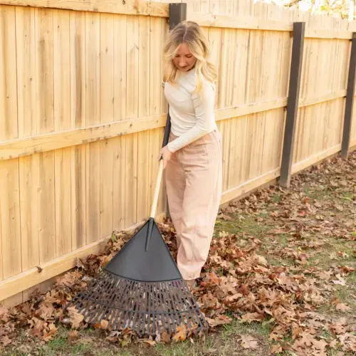 Expert Gardener 30-inch Wood and Poly Leaf Rake - 6