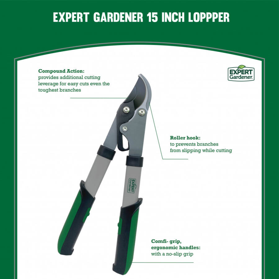 Expert Gardener 15-Inch Lopper, Lightweight and Durable with Ergonomic Grips - 3