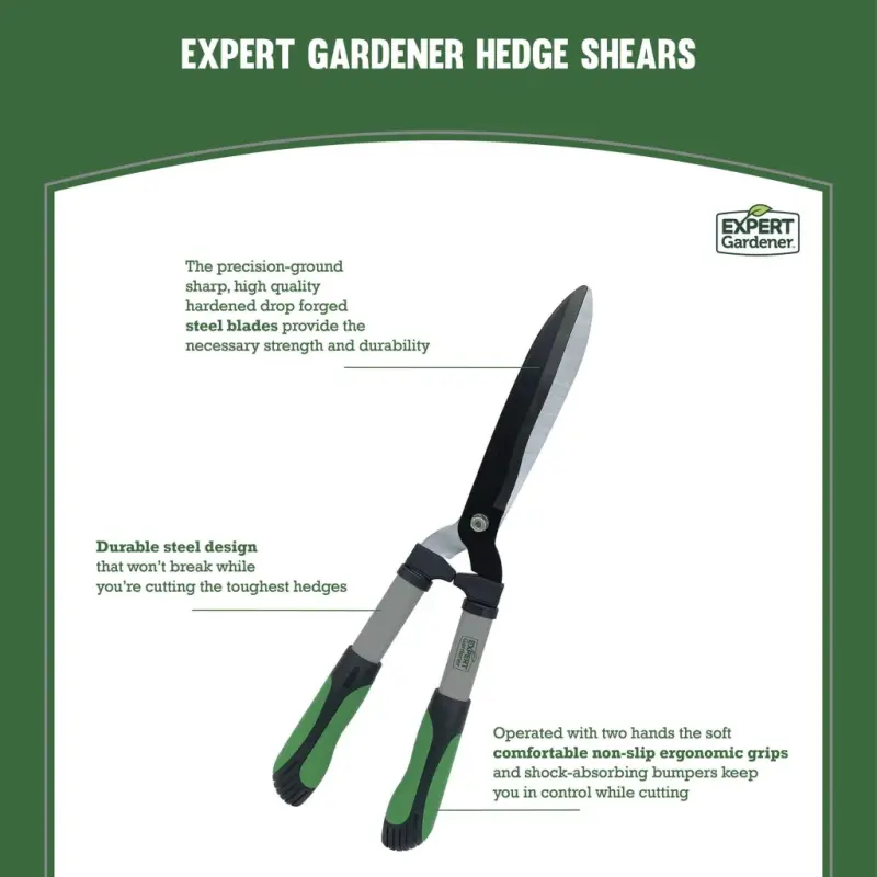 Expert Gardener 20 inch Hedge Shear, Green and Black Color - 2