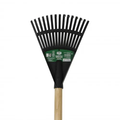 Expert Gardener 8-inch Wood and Poly Shrub Leaf Rake - 11