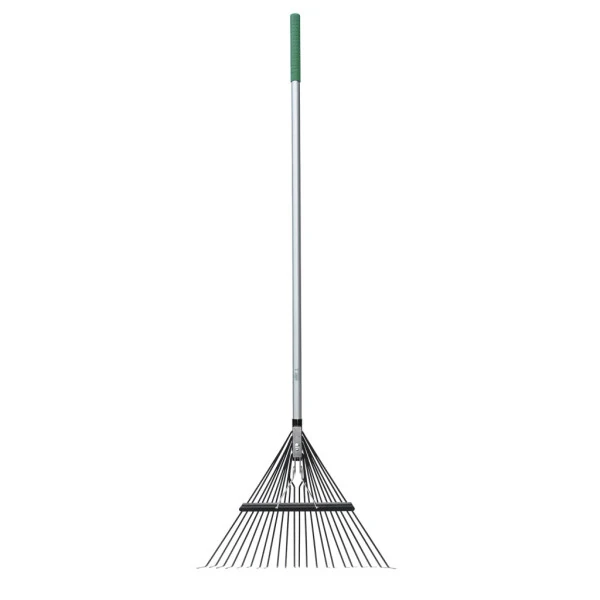 Expert Gardener Fiberglass Long Handle 22-Tine Steel Leaf Rake with Comfort End Grip - EXPERT GARDENER