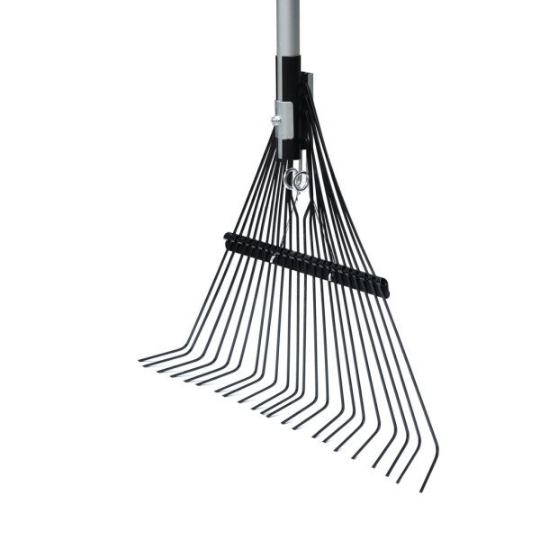 Expert Gardener Fiberglass Long Handle 22-Tine Steel Leaf Rake with Comfort End Grip - 3