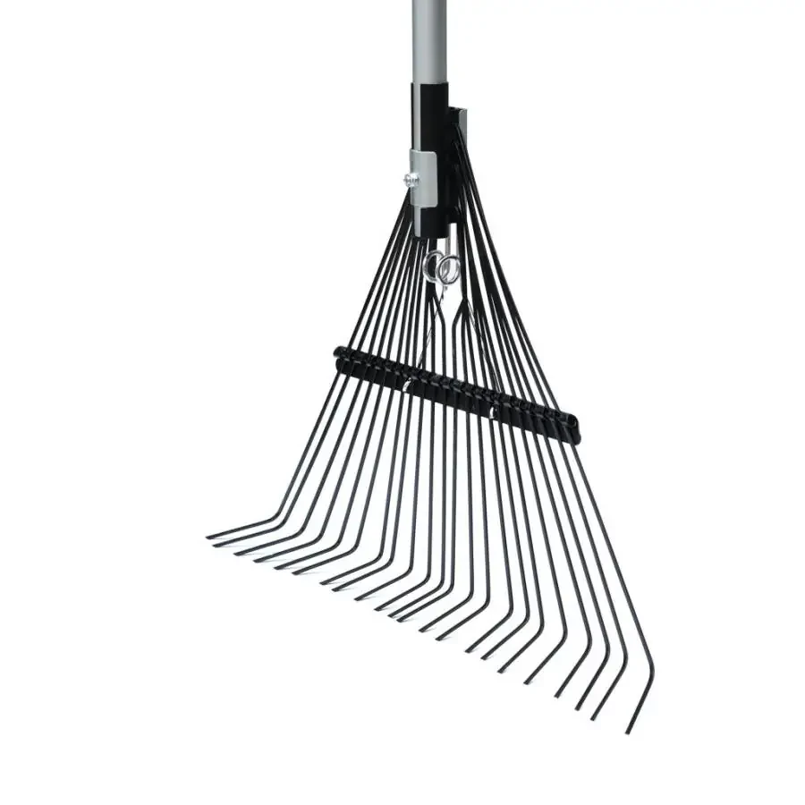 Expert Gardener Fiberglass Long Handle 22-Tine Steel Leaf Rake with Comfort End Grip - 3