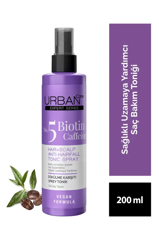 Biotin Kafein Dökülme Karşıtı Hızlı Uzamaya Yardımcı Saç Bakım Toniği, 200ML, Vegan, Tonik, Caffeine - URBAN CARE