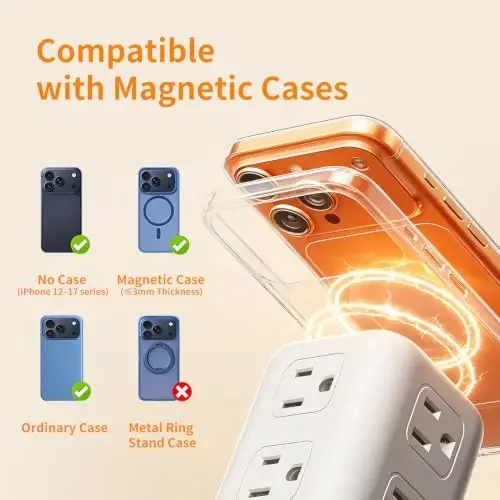Extension Cord with Multiple Outlets, SMALLRT Power Strip Tower, Outlet Extender with 12 AC Outlets 4 USB, 6.5FT Extension Cord for Home Dorm Room, Office Supplies,Overload Protection - 4
