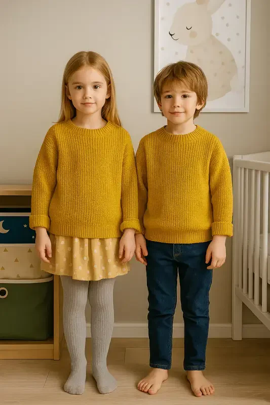 Extra Flexible Bicycle Collar Unisex Baby & Kids Sweater (0-8 Years)-Orange - 2