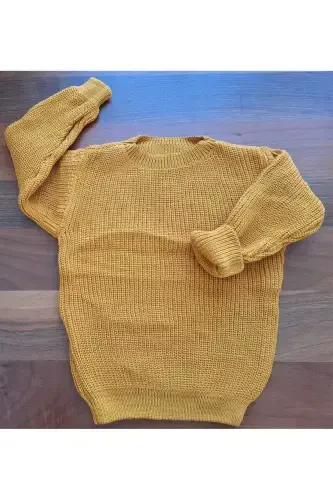 Extra Flexible Bicycle Collar Unisex Baby & Kids Sweater (0-8 Years)-Orange - 3