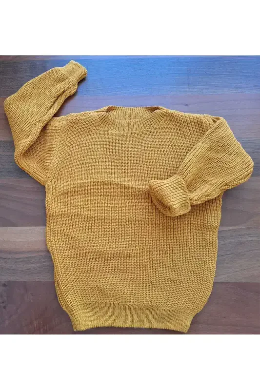 Extra Flexible Bicycle Collar Unisex Baby & Kids Sweater (0-8 Years)-Orange - 3