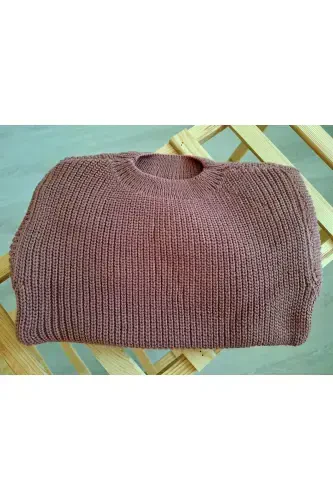 Extra Flexible Crew Neck Unisex Baby & Kids Sweater (0-8 Years)-Burgundy - 3