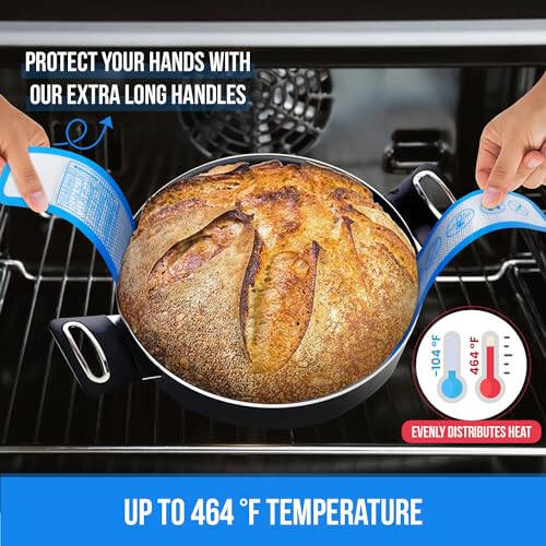 Extra-long Dutch oven 2 PCS silicone re-useable bread baking sling mat + 1 bread lame. Wide sling handles, non-stick, heat resistant for sourdough bread baking. By EDAAJ OFFICIAL - 4