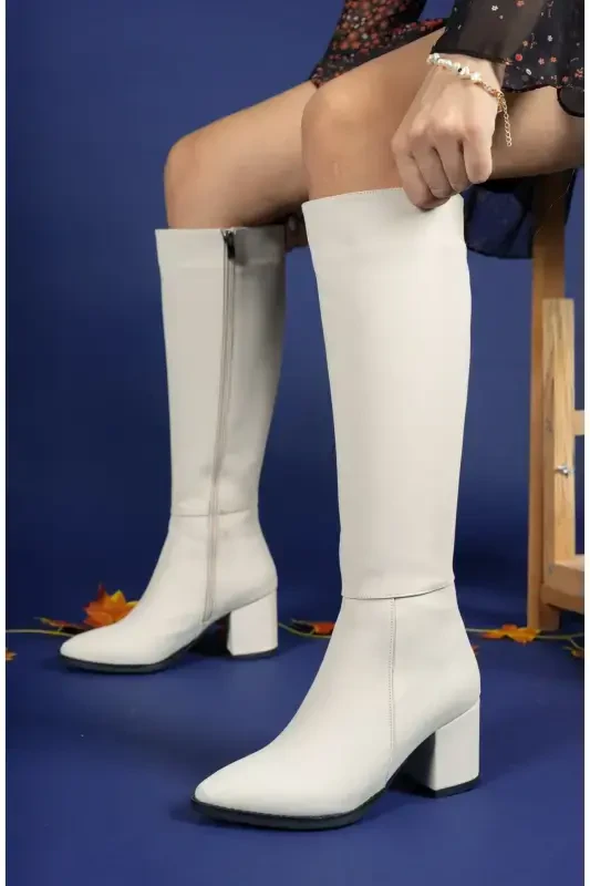 Extra Mat Bej Kadın Çizme 0012816s-Mat Bej - RICCON