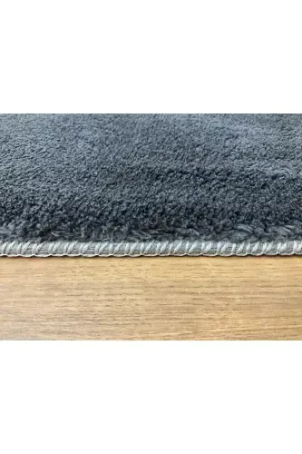 Extra Puffy Plush Ultra Soft Washable Anthracite Round-ANTHRACITE - 4