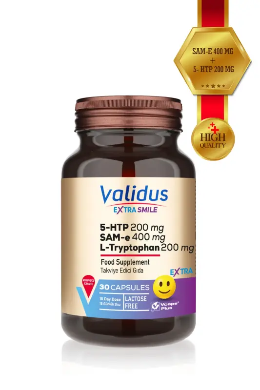 Extra Smile 5 Htp 200 мг L-триптофан 200 мг SAM 400 мг 30 капсул - VALIDUS