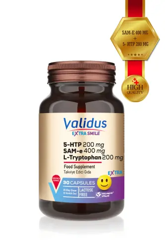 Extra Smile 5 Htp 200 mg L-Tryptophan 200 mg SAM 400 mg 30 Capsules - 1