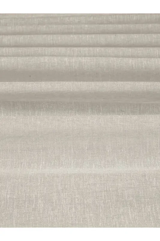 Extra-Wide Sheer Curtain with Linen Look, Wrinkled, Linen Color, High Quality - 2