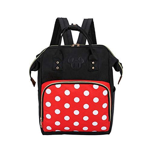 Exttlliy Baby Diaper Bag Backpack, Large Capacity Waterproof Multi-Function Fashion Polka Dots Travel Bag Pack, Nursing Bag(A) - MODAZONE
