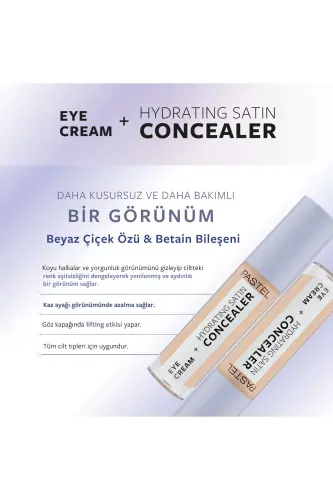 Eye Cream Hydrating Satin Concealer - Under Eye Concealer 62 Ivory - 8