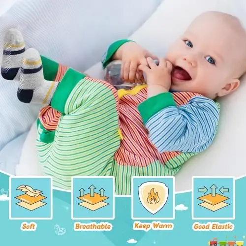 Eyean Baby Wool Grip Sock Soft Winter Warm Thick Non Slip Toddler Boy Girls Crew Socks For Children 6 Pairs - 5