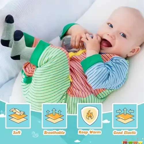 Eyean Baby Wool Grip Sock Soft Winter Warm Thick Non Slip Toddler Boy Girls Crew Socks For Children 6 Pairs - 5