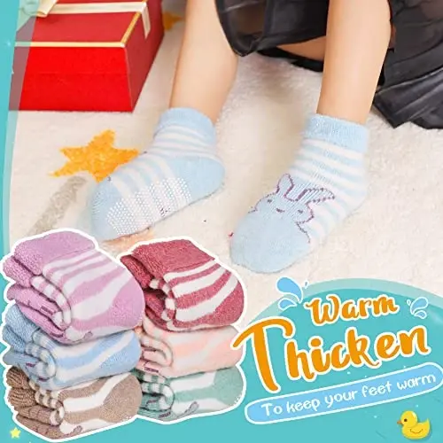 Eyean Baby Wool Grip Sock Soft Winter Warm Thick Non Slip Toddler Boy Girls Crew Socks For Children 6 Pairs - MODAZONE (1)