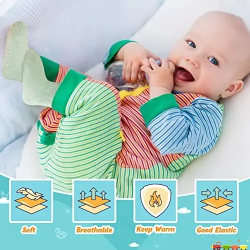 Eyean Baby Wool Grip Sock Soft Winter Warm Thick Non Slip Toddler Boy Girls Crew Socks For Children 6 Pairs - 5