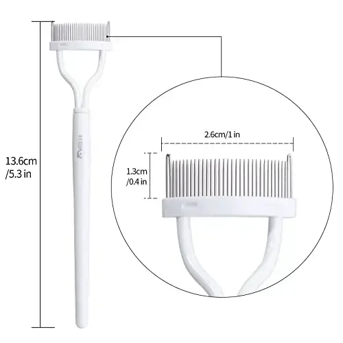 Eyelash Comb MSQ Eyelash Separator Mascara Applicator Eyelash Definer With Comb Cover Arc Designed Cosmetic Brushes Tool White (1PCS) - 5