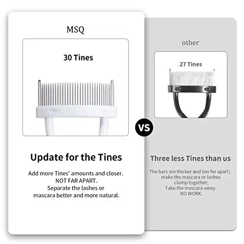 Eyelash Comb MSQ Eyelash Separator Mascara Applicator Eyelash Definer With Comb Cover Arc Designed Cosmetic Brushes Tool White (1PCS) - 6