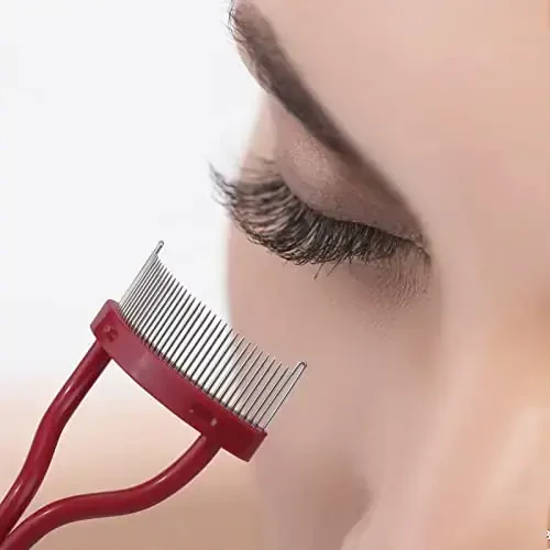 Eyelash Comb MSQ Kiprik Ajratgich Tush Ajratgich Qopqoqli Yoy Dizaynli Kosmetik Cho'tkalar Qizil (1 dona) - 2