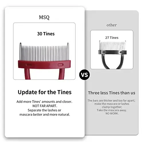 Eyelash Comb MSQ Kiprik Ajratgich Tush Ajratgich Qopqoqli Yoy Dizaynli Kosmetik Cho'tkalar Qizil (1 dona) - 6