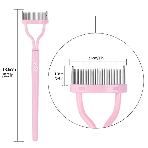 Eyelash Comb Separator MSQ Eyelash Mascara Brush and Comb Lash Separator With Comb Cover Arc Designed Cosmetic Brushes Tool Pink (1PCS) - 5
