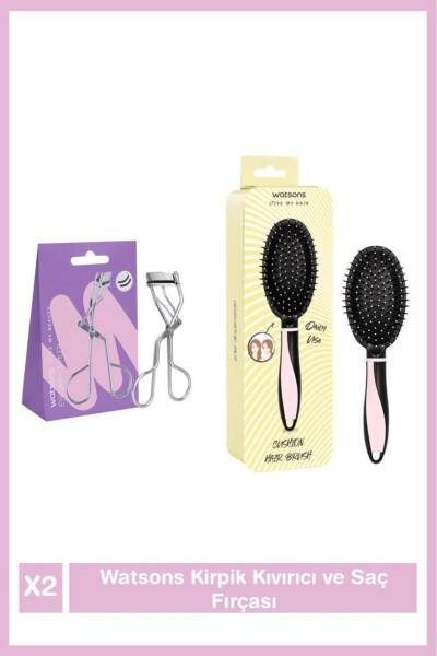 Eyelash Curler and Hair Brush Set - 2