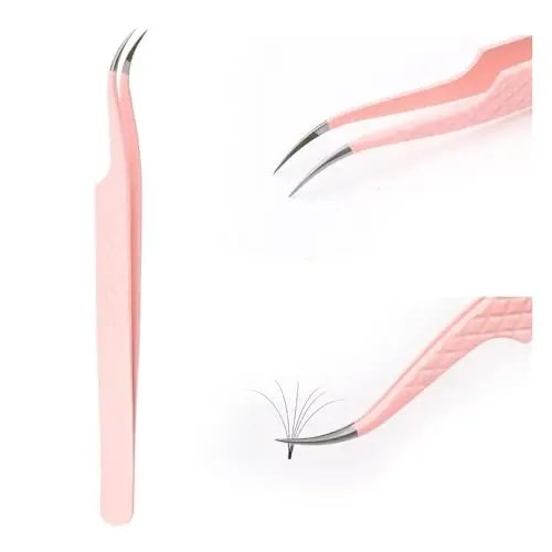 Eyelash Extension Tweezers FADLASH Volume Kiprik Uzaytirish Pintsеtlari Aniq Egri Uchli Kiprik Uzaytirish Pintsеtlari Izolyatsiya va Hajm Texnikasi Professional Qo'llash Uskunalari - 1