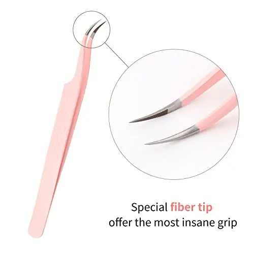 Eyelash Extension Tweezers FADLASH Volume Kiprik Uzaytirish Pintsеtlari Aniq Egri Uchli Kiprik Uzaytirish Pintsеtlari Izolyatsiya va Hajm Texnikasi Professional Qo'llash Uskunalari - 4