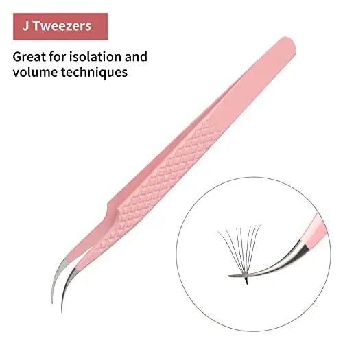 Eyelash Extension Tweezers FADLASH Volume Lash Tweezers Precision Curved Tip Lash Extension Tweezers Isolation & Volume Techniques Professional Application Tools - EYELASH (1)