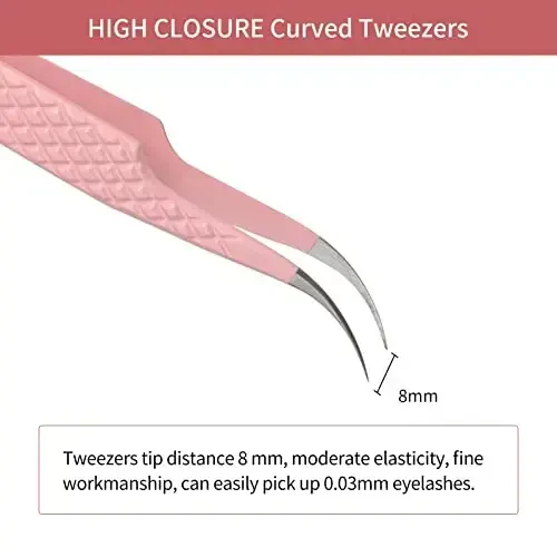 Eyelash Extension Tweezers FADLASH Volume Lash Tweezers Precision Curved Tip Lash Extension Tweezers Isolation & Volume Techniques Professional Application Tools - 3