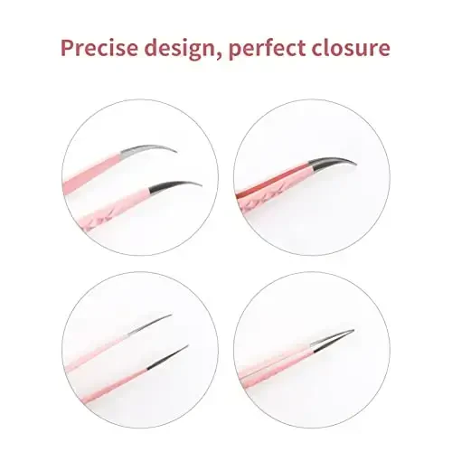 Eyelash Extension Tweezers FADLASH Volume Lash Tweezers Precision Curved Tip Lash Extension Tweezers Isolation & Volume Techniques Professional Application Tools - 6