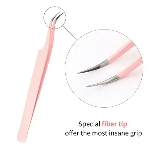 Eyelash Extension Tweezers FADLASH Volume Lash Tweezers Precision Curved Tip Lash Extension Tweezers Isolation & Volume Techniques Professional Application Tools - 4